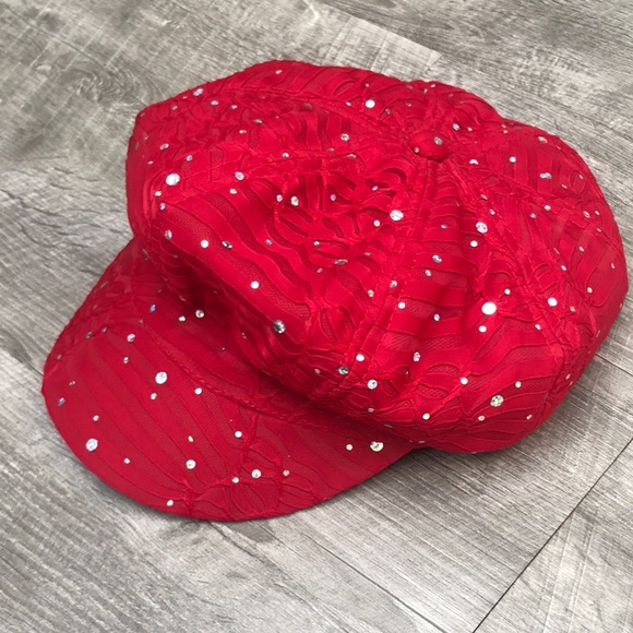 Red Rhinestone Hat - Picture 5 of 14